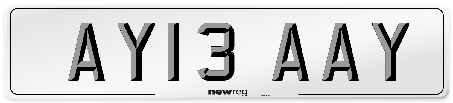 AY13 AAY Number Plate from New Reg